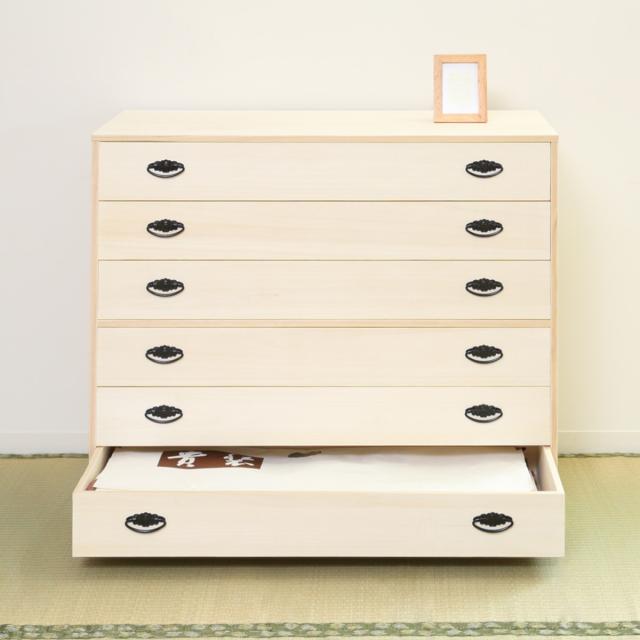 桐タンス 幅98.5cm 6段 引出し 完成品 日本製 （ 桐 桐箪笥 桐たんす