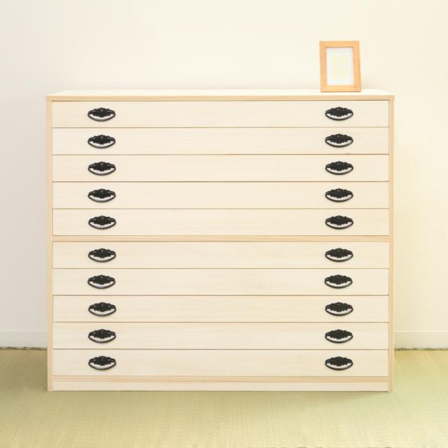 桐タンス 幅98.5cm 10段 引出し 完成品 日本製 （ 桐 桐箪笥 桐