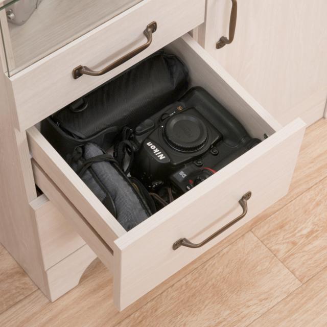 FAX台 幅60cm 幅木よけ ホワイト木目 （ Late ラテ 電話台 収納 可動棚 ルーター収納 ラック 棚 キャビネット リビング ホワイト 白 ）_10