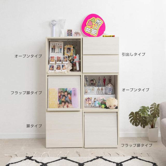 キューブラック 幅39cm 扉タイプ 推し活収納 （ グッズ収納 ボックス