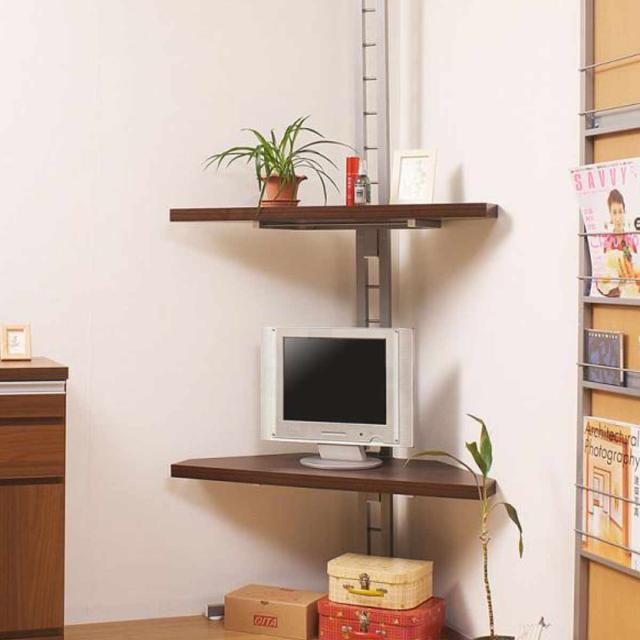 セット品 テレビ台 幅120cm 突っ張り コーナーラック 2段 日本製 （ セット 棚 ラック テレビボード AV収納 テレビラック TV台 TVラック コーナー 可動棚 キャスター付 ）