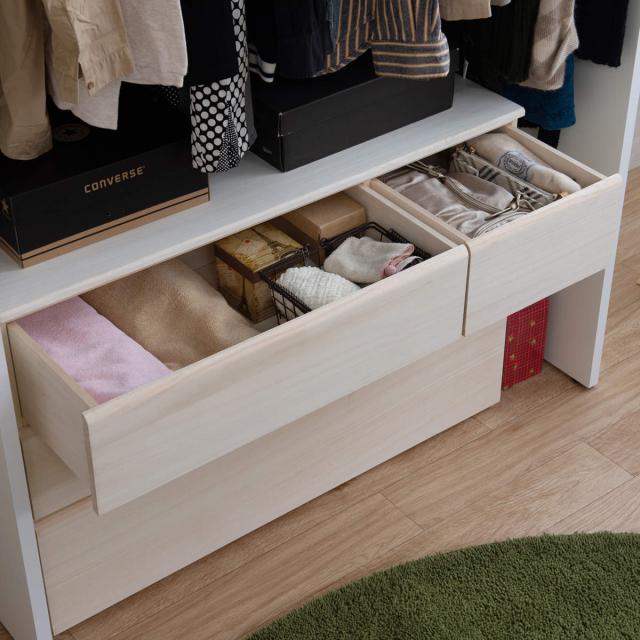 桐洋風チェスト 幅100.5cm 3段4杯 生地仕上げ 日本製 完成品 （ 桐