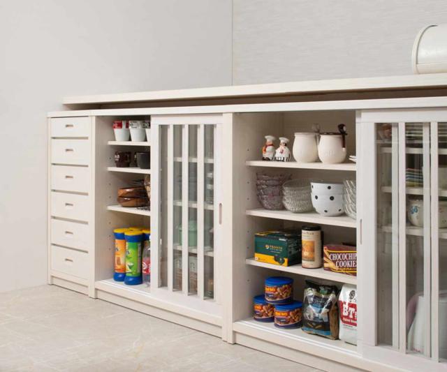 日本製 リビング収納 カウンター下収納 ガラス引戸 幅90 高さ85 奥行27 カウンター下収納 引き戸 ガラス扉 幅90 シンプルデザイン リビング