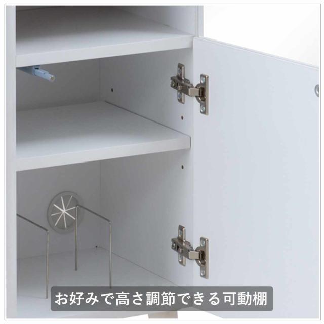 ルーター収納 幅30cm ファックス台 ホワイトリビング （ 棚 ラック 収納 ルーター モデム収納 家具 ディスプレイ 引き出し ケーブル収納 可動棚 モデム サイドボード サイドキャビネット シェルフ ホワイト ）_7