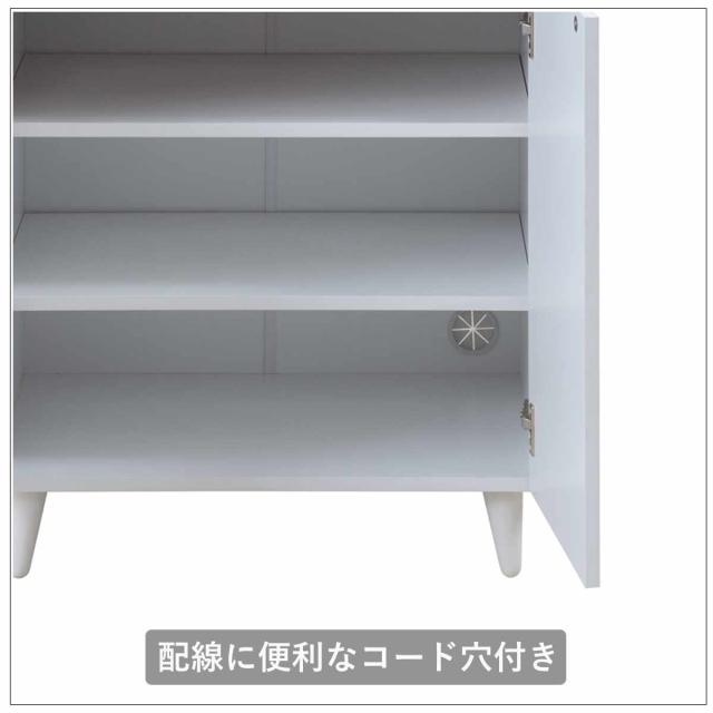 サイドボード 幅60cm 2枚扉 ホワイトリビング （ 食器棚 棚 ラック 