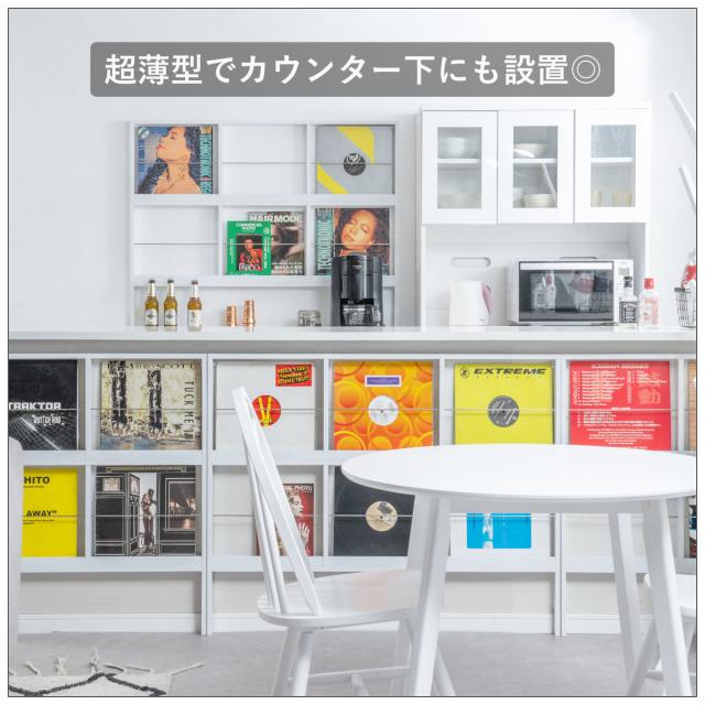 壁面レコードラック 幅111cm 6マス ホワイト （ レコードラック 壁面 ラック 棚 ディスプレイ 収納 飾り棚 壁面収納 FORCE レコード収納 省スペース ）_3
