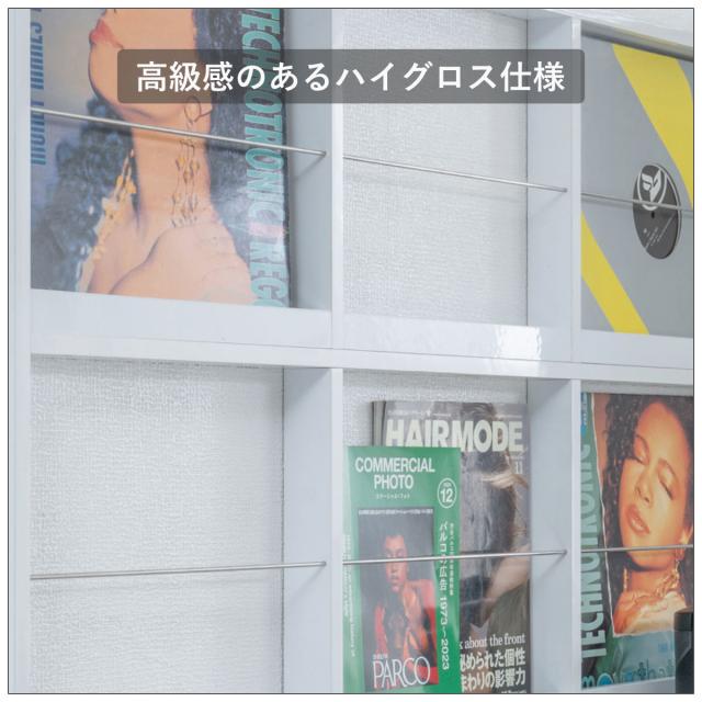 壁面レコードラック 幅111cm 6マス ホワイト （ レコードラック 壁面 ラック 棚 ディスプレイ 収納 飾り棚 壁面収納 FORCE レコード収納 省スペース ）_9