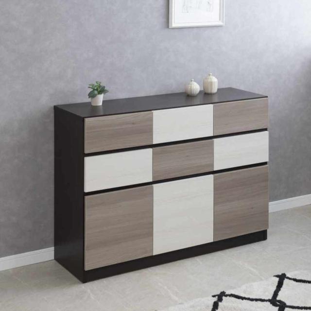 グレーのキャビネット ロウヤ 棚 サイドボード 収納棚 グレーの通販