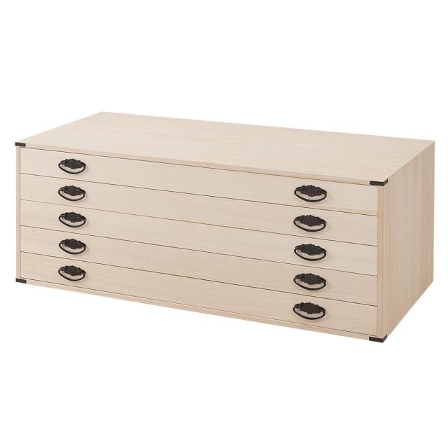 桐タンス 幅99.5cm 5段 上置き兼用 桐収納 衣装箱 引出し 浅型 日本製