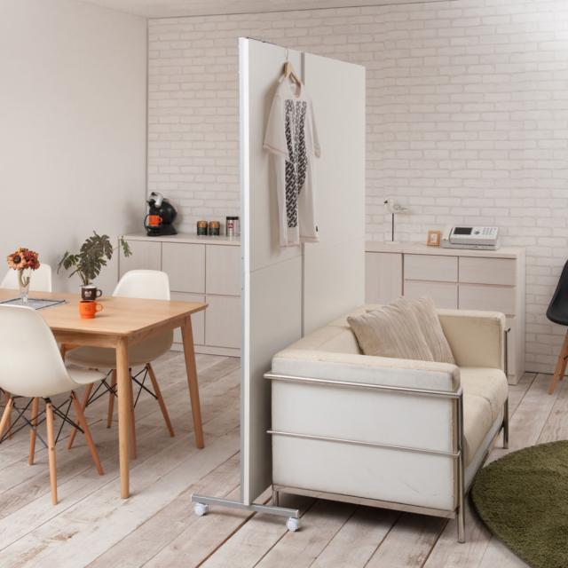 パーテーション 幅90cm 間仕切り マガジンラック キャスター付 （ 衝立