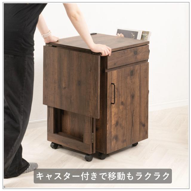 ミシン台 幅99cm 折りたたみ 2口コンセント付 キャスター付 （ 省スペース 引き出し 可動棚 サイドラック ミシン アイロン 作業机 作業台 アイロン台 ミシンデスク 折りたたみデスク 手芸 ）_7