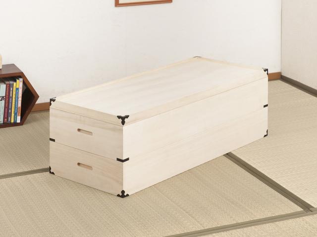 桐 衣装ケース 幅91cm 2段 高さ30cm 衣裳箱 隅金具付 天然木 完成品 （ 桐衣装箱 衣装箱 木製 桐箱 衣類収納 収納 桐箪笥 桐タンス 蓋つき フタ付き 二段 ケース ボックス 収納ケース ）_13