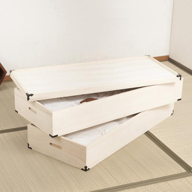 桐 衣装ケース 幅91cm 2段 高さ30cm 衣裳箱 隅金具付 天然木 完成品 （ 桐衣装箱 衣装箱 木製 桐箱 衣類収納 収納 桐箪笥 桐タンス 蓋つき フタ付き 二段 ケース ボックス 収納ケース ）_14