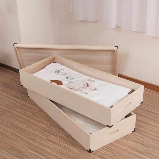 桐 衣装ケース 幅91cm 2段 高さ30cm 衣裳箱 隅金具付 天然木 完成品 （ 桐衣装箱 衣装箱 木製 桐箱 衣類収納 収納 桐箪笥 桐タンス 蓋つき フタ付き 二段 ケース ボックス 収納ケース ）_9