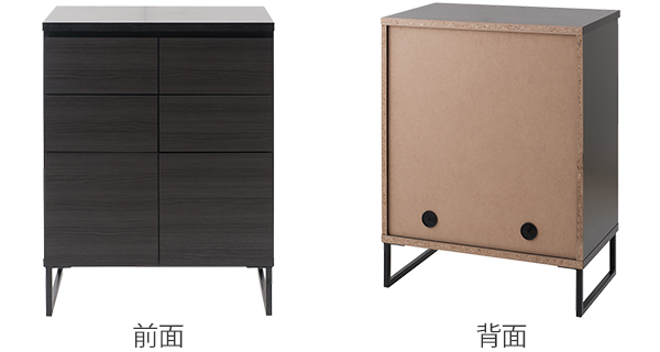 キャビネット スクエアキャビネット 引出しタイプ スタイリッシュ 幅71cm （ ラック スクエア 収納棚 リビングボード 本棚 収納 リビング収納 小物整理 完成品 国産 日本製 引出し 引き出し 引出 扉付き ブラック 黒 木製 ）_2