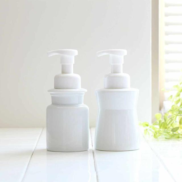 ホワイト手動ポンプディスペンサー ディスペンサー 詰め替えボトル ホワイトガーデン フォームポンプ