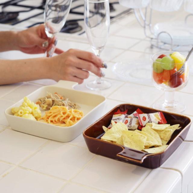 ルラーレ スクエア皿 クリーム （ 食洗機対応 電子レンジ対応 中皿 皿 