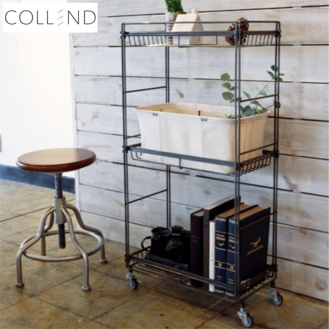 キッチンワゴン ワイヤーシェルフ COLLEND （ キャスター付き キッチンラック 収納ラック キッチンストッカー 収納ワゴン サイドワゴン ワイヤー ワゴン 棚 収納棚 マルチワゴン キッチン収納 キッチン すきま収納）