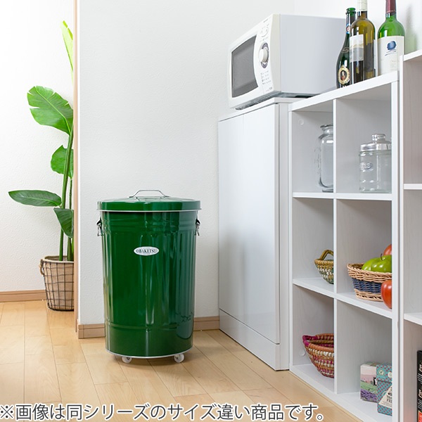 ゴミ箱 33L オバケツ 屋外兼用 キャスター付き （ OBAKETSU ごみ箱 トタン ふた付き 33 リットル ダストボックス柱 バケツ型 収納 収納ケース 屋外 屋内 丸型 ゴミ箱 ふた付き）_17