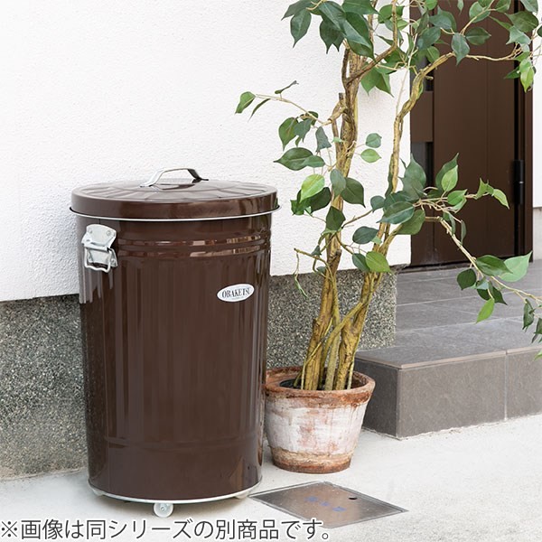 ゴミ箱 33L オバケツ 屋外兼用 キャスター付き （ OBAKETSU ごみ箱 トタン ふた付き 33 リットル ダストボックス柱 バケツ型 収納 収納ケース 屋外 屋内 丸型 ゴミ箱 ふた付き）_5