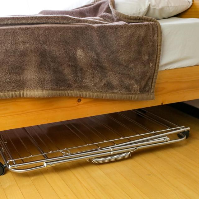 室内物干し ステンレス タワー型室内物干し2段 タオル干し （ 室内干し 物干しスタンド キャスター付 ステンレス製 折りたたみ 省スペース 日本製 タワー型 物干し 2段 キャスター コンパクト シルバー ）_10