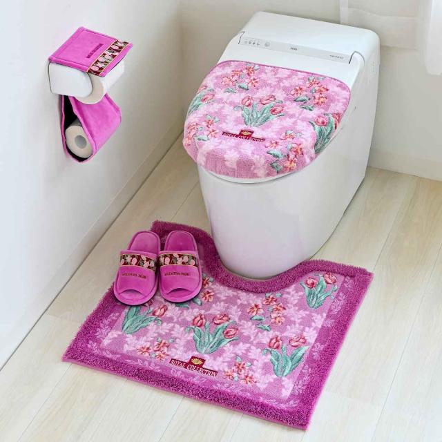 トイレマット 4点セット 日本製 オカ ロイヤルコレクション アーツ ピンク トイレマット 4点セット 日本製 オカ ロイヤルコレクション