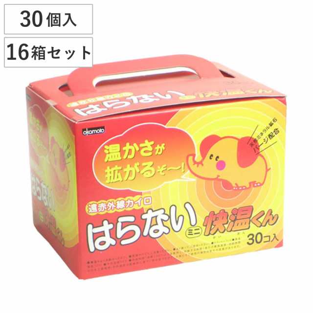 貼らない カイロ 快温くん ミニ 30個×16箱セット （ カイロ 貼らない 使い捨て 480枚 ミニサイズ 貼らないタイプ まとめ買い 防寒 かい