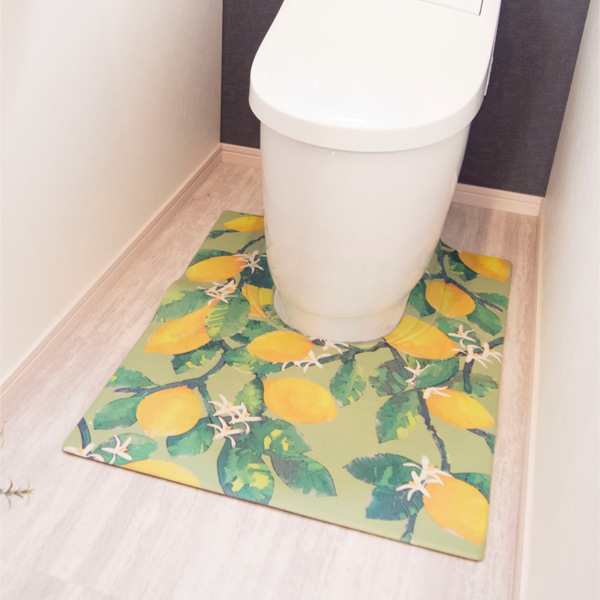 トイレマット 80×60cm 隙間にピタっトイレマット 拭ける 耳長 PVC （ トイレ マット 拭くだけトイレマット 抗菌 防臭 撥水 防炎  水に強｜au PAY マーケット