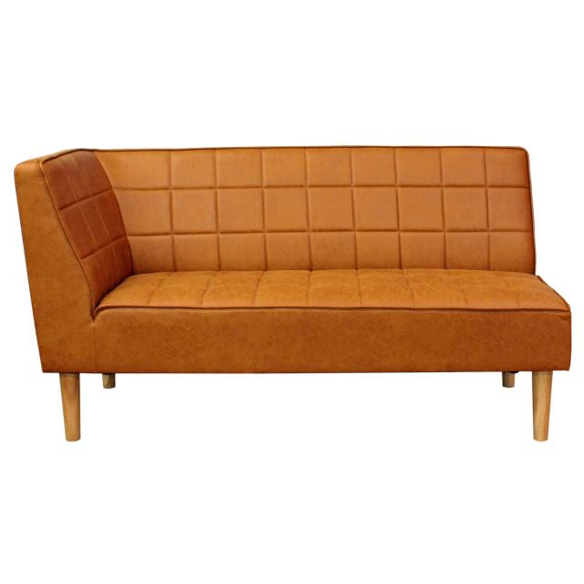 ソファ 二人掛け 幅155cm 右肘掛け レザー調 （ 開梱設置 ソファー リビング ダイニングソファー コーナーソファ 肘付き コンパクト 座面高42cm 右 片肘 2人掛け おしゃれ レトロ調 ヴィンテージ調 ソフトテック ）の通販は 34,372円