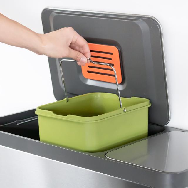 ゴミ箱 12L×3 分別 JAVA BASE トリプルコンパートメント （ ジャバ ベース ごみ箱 36L 36リットル 3分別 奥行29 ペダル ステンレス ふた付き キッチン 角型 消臭ポケット付 ロック機能 インナーボックス付 シンプル ）_10