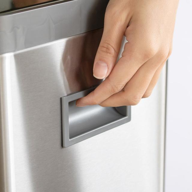 ゴミ箱 12L×3 分別 JAVA BASE トリプルコンパートメント （ ジャバ ベース ごみ箱 36L 36リットル 3分別 奥行29 ペダル ステンレス ふた付き キッチン 角型 消臭ポケット付 ロック機能 インナーボックス付 シンプル ）_14