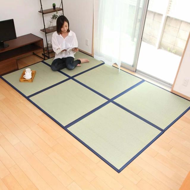 畳 国産 社会的単位畳 い草 畳つや消し 藺 約85×85糎 6枚仕かける い草8層 3畳 （ 引っ敷き つや消し い草引っ敷き フローリング畳 日本製 置き畳 い草つや消し い草引っ敷き 立ち会い場畳 取り合わせ畳 防音 和風 床材 湿りけ打つ手 ）
