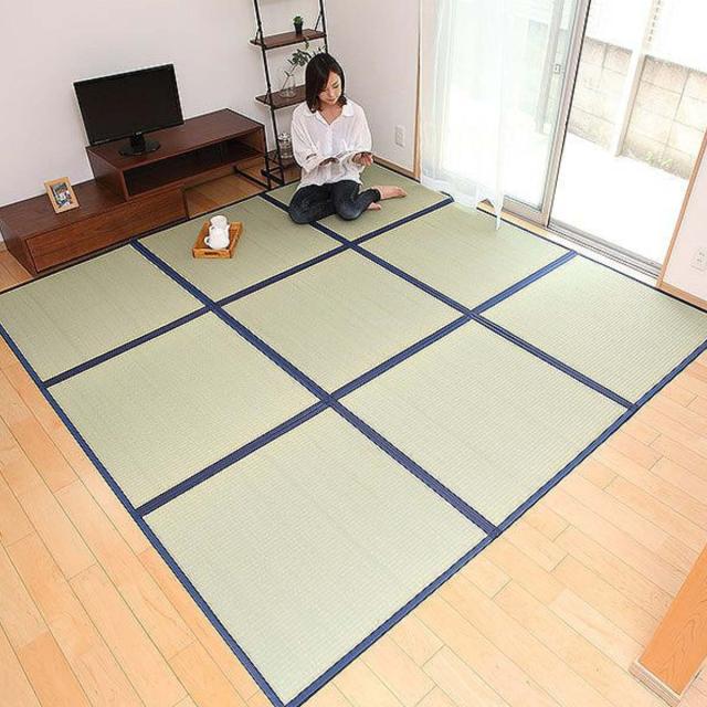 畳 国産 社会的単位畳 い草 畳つや消し 藺 約85×85糎 9枚仕かける い草8層 4.5畳 （ 引っ敷き つや消し い草引っ敷き フローリング畳 日本製 置き畳 い草つや消し い草引っ敷き 立ち会い場畳 取り合わせ畳 防音 和風 床材 湿りけ打つ手 ）