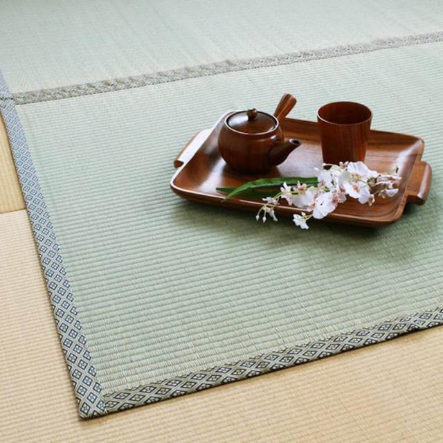ラグ い草 上敷き 白山 江戸間 双目 6畳 （ い草ラグ い草マット い草カーペット 夏用ラグ おしゃれ ごろ寝マット いぐさ ござ 和 抗菌 消臭 防臭 寝ござ リビング 居間 赤ちゃん 子供 夏 リバーシブル 畳める ）