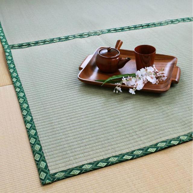 引っ敷き い草上敷 伊勢 日本の首都間 引目 4.5畳 （ い草引っ敷き い草つや消し い草引っ敷き 夏用引っ敷き 畳 格好のいい ごろ寝つや消し い草 いぐさ ござ 和 抗菌 消臭 防臭 寝ござ リビング 御茶の間 乳飲み子 お子さん 夏 畳める パウダーコンパクト ）