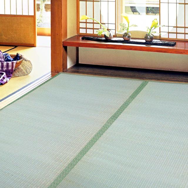 い草 上敷き 鈴草 8畳 本間 約382×382cm 撥水加工 （ い草上敷き 和室 8帖 イグサ マット い草ラグ 敷物 畳マット 天然素材 防ダニ 防カビ 抗菌効果 ）_1