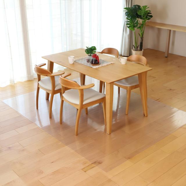クリアマット 透明マット 抗菌 240×330cm ダイニングマット 折りたたみ （ マット フロアマット 透明 クリア フローリングマット クリアシート 床保護マット 抗菌効果 ズレにくい 防水加工 床暖対応 フローリング フリーカット ）