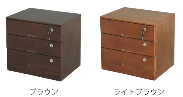 チェスト 3段 リビングチェスト 桐製 幅46cm （ 3段チェスト 収納 引き出し ミニチェスト 完成品 サイドチェスト 袖机 脇机 ローチェスト 木製チェスト カギ付き 鍵付き 木製 木目 ナチュラル おしゃれ ひとり暮らし ）