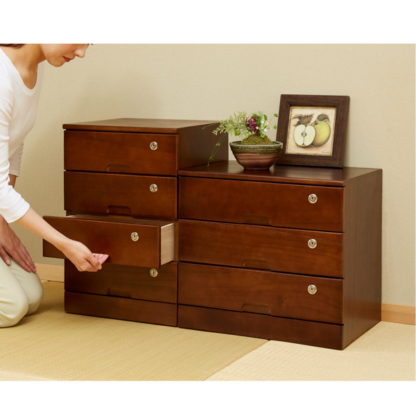 チェスト 3段 リビングチェスト 桐製 幅46cm （ 3段チェスト 収納 引き出し ミニチェスト 完成品 サイドチェスト 袖机 脇机 ローチェスト 木製チェスト カギ付き 鍵付き 木製 木目 ナチュラル おしゃれ ひとり暮らし ）