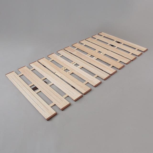 すのこベッド ４つ折れ式 シングル 薄型軽量 天然木 （ スノコ すのこ マット 折りたたみ 四つ折り 桐 布団 ふとん 下 布団干し 簡単 湿気 カビ 対策 薄い 軽い 完成品 ）_14