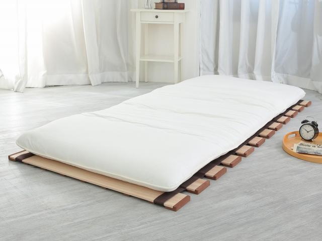 すのこベッド ロール式 セミダブル 薄型軽量 天然木 （ スノコ すのこ マット 折りたたみ 桐 布団 ふとん 下 布団干し 簡単 湿気 カビ 対策 薄い 軽い 完成品 ）_18
