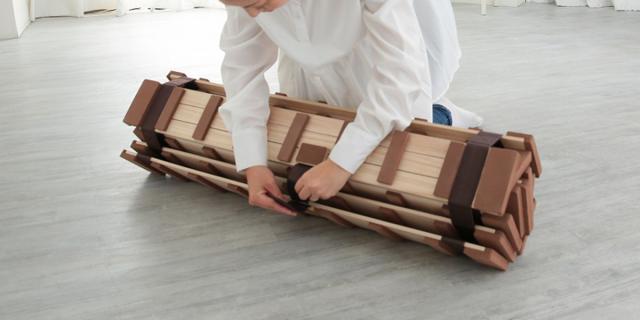 すのこベッド ロール式 ダブル 薄型軽量 天然木 （ スノコ すのこ マット 折りたたみ 桐 布団 ふとん 下 布団干し 簡単 湿気 カビ 対策 薄い 軽い 完成品 ）_8
