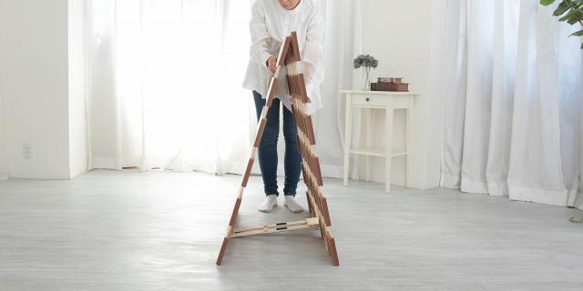すのこベッド ２つ折れ式 ダブル 薄型軽量 天然木 （ スノコ すのこ マット 折りたたみ 二つ折り 桐 布団 ふとん 下 布団干し 薄い 軽い 湿気 カビ 対策 完成品 ）_15
