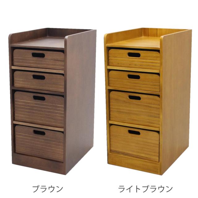 トレイワゴン 幅30cm 4段 天然木 桐製 完成品 キャスター付 （ ワゴン