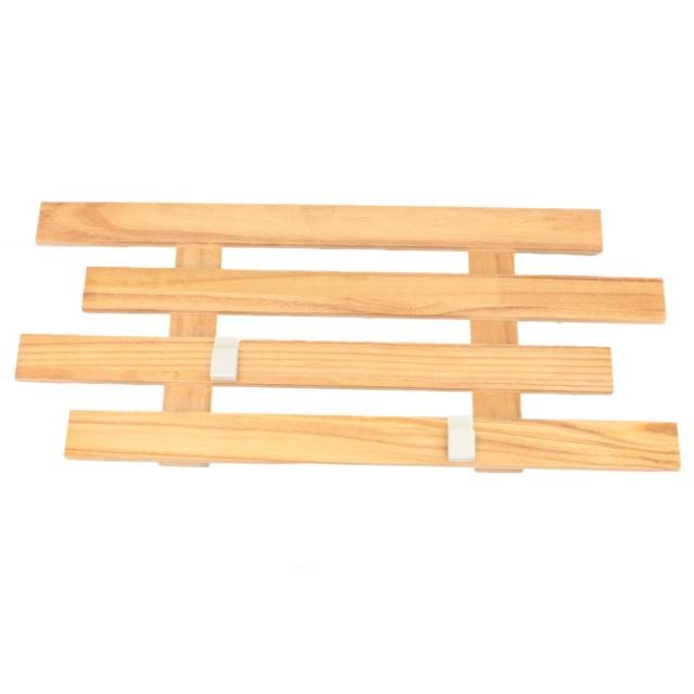 壁掛け すのこ 幅66×奥行3×高さ29cm 壁に付けられるすのこ 4段 フック