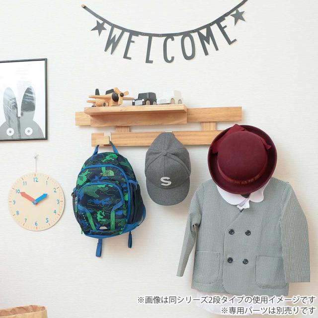 壁掛け すのこ 幅66×奥行3×高さ29cm 壁に付けられるすのこ 4段 フック