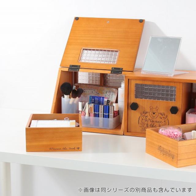 カウンター上収納 プーさんのショーケース小物収納庫 （ 食器棚 調味料ラック ブレッドケース 木製 桐 小物収納 卓上ラック ショーケース キッチン ラック 両面開き 収納ボックス カップボード コスメボックス 天然木 収納 ）_11