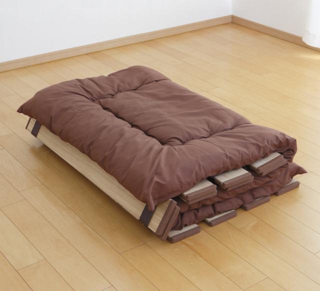 すのこベッド ロール式 シングル 薄型軽量 天然木 （ スノコ すのこ マット 折りたたみ 桐 布団 ふとん 下 布団干し 簡単 湿気 カビ 対策 薄い 軽い 完成品 ）_16