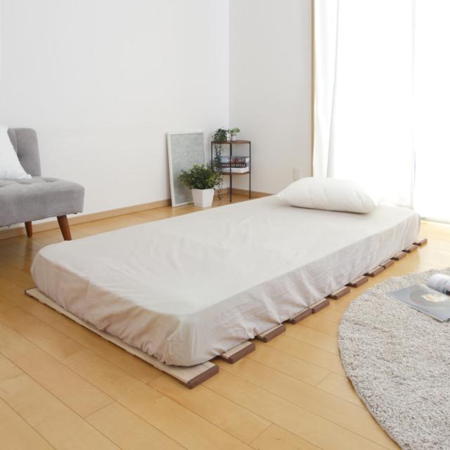 すのこベッド 三つ折り式 シングル 薄型軽量 天然木 （ スノコ すのこ マット 折りたたみ 三つ折り 桐 布団 ふとん 下 布団干し 薄い 軽い 湿気 カビ 対策 完成品 ）_18