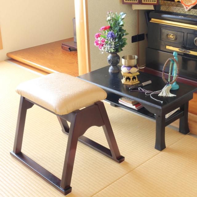 椅子 仏壇 スタッキングできる 仏壇前椅子 ゴールド 高さ37.5cm